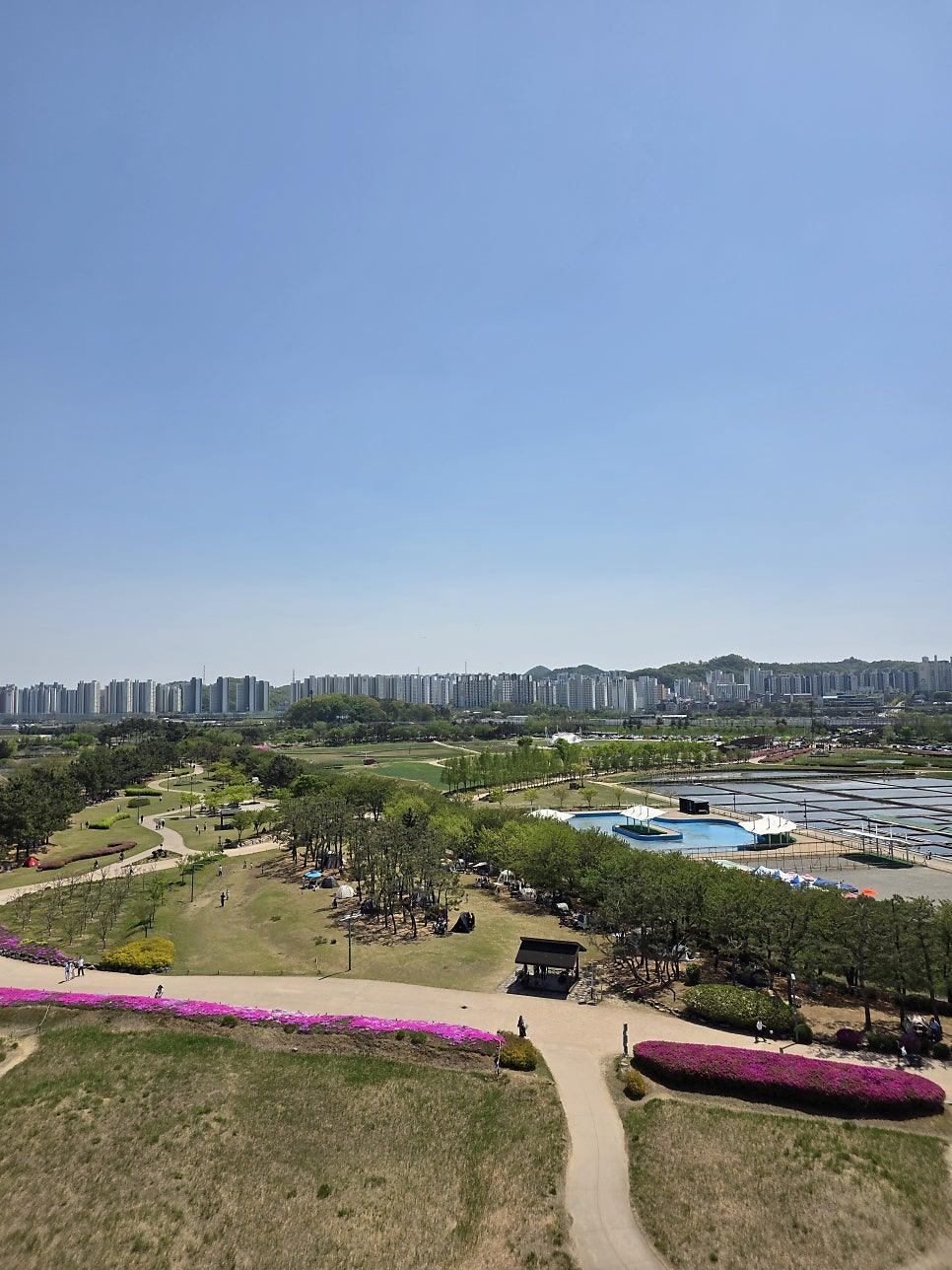 질서 정연한 주차장 풍경
